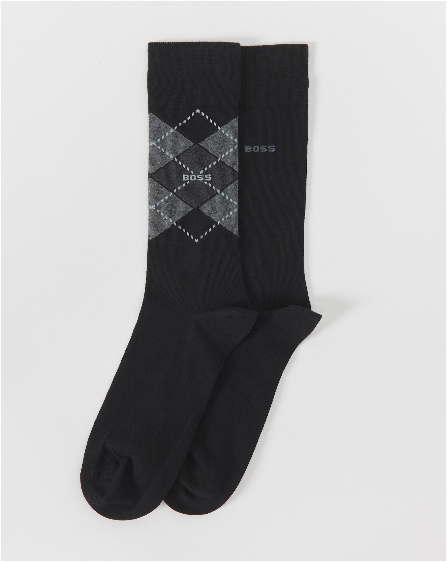 BOSS 2 Pack Argyle Sock - Black