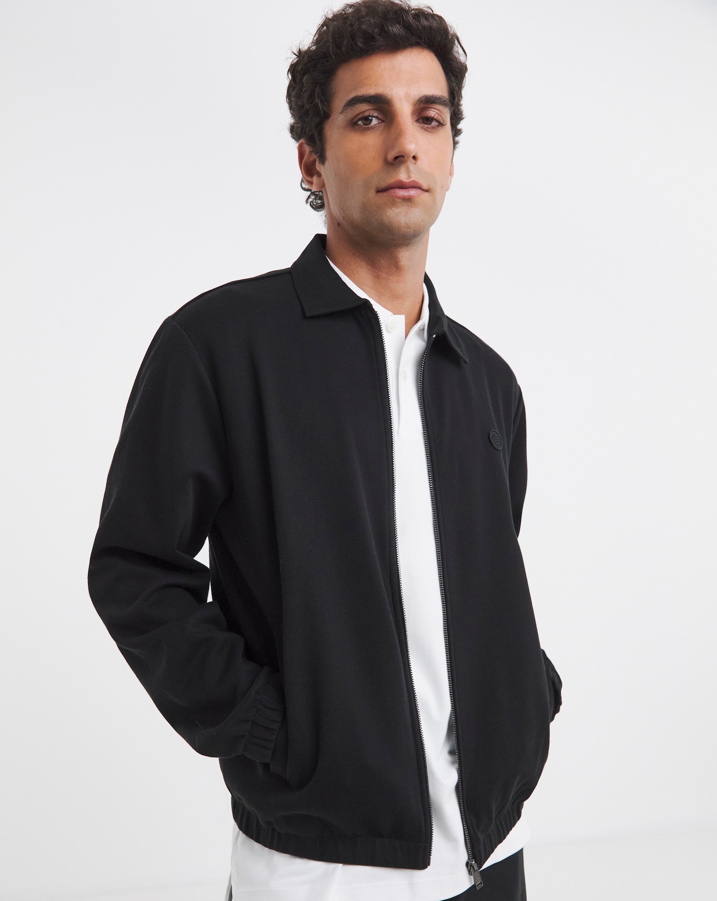 BOSS Jersey Bomber Sweat - Black