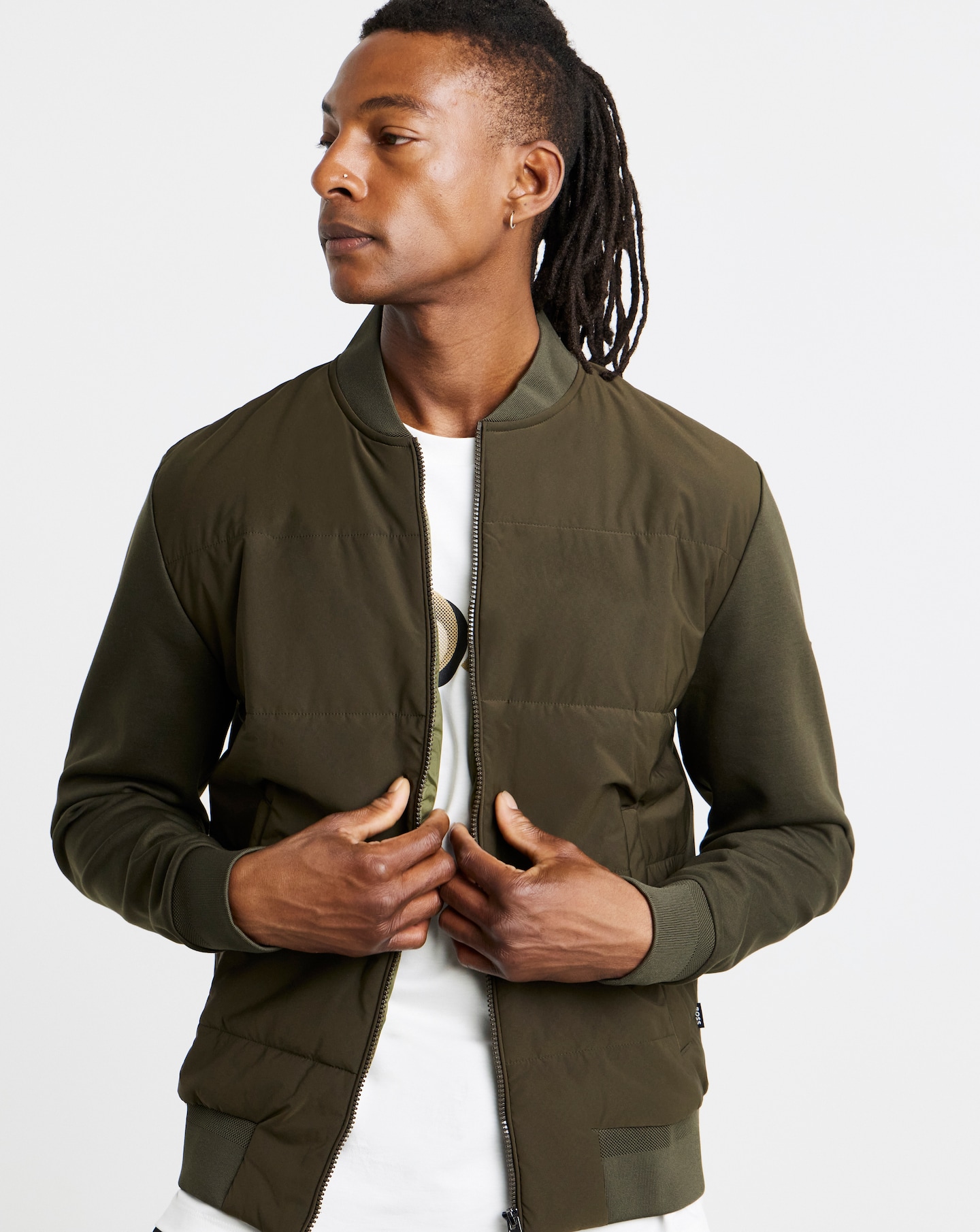 BOSS Hybrid Zip Sweat - Dark Green