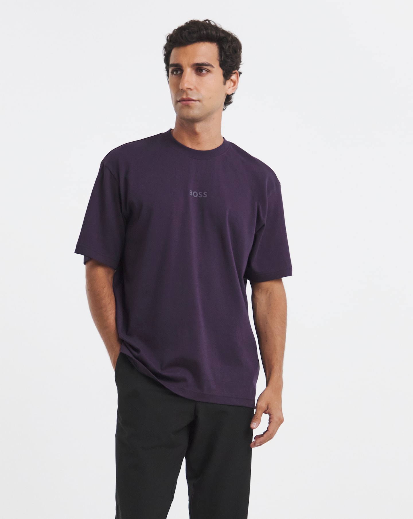 BOSS Relax Fit Logo T-Shirt - Purple