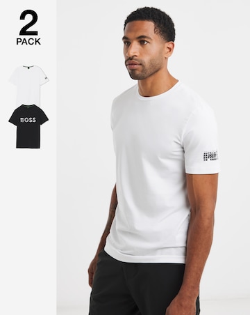BOSS Short Sleeve 2 Pack Logo T-Shirt - Black/White
