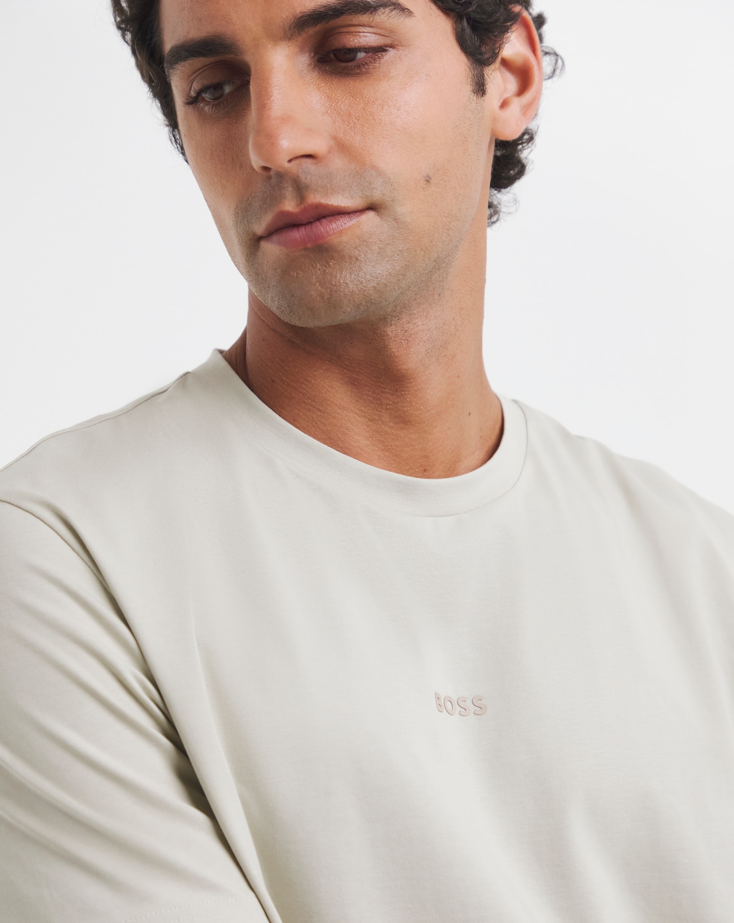 BOSS Centre Logo T-Shirt - Beige