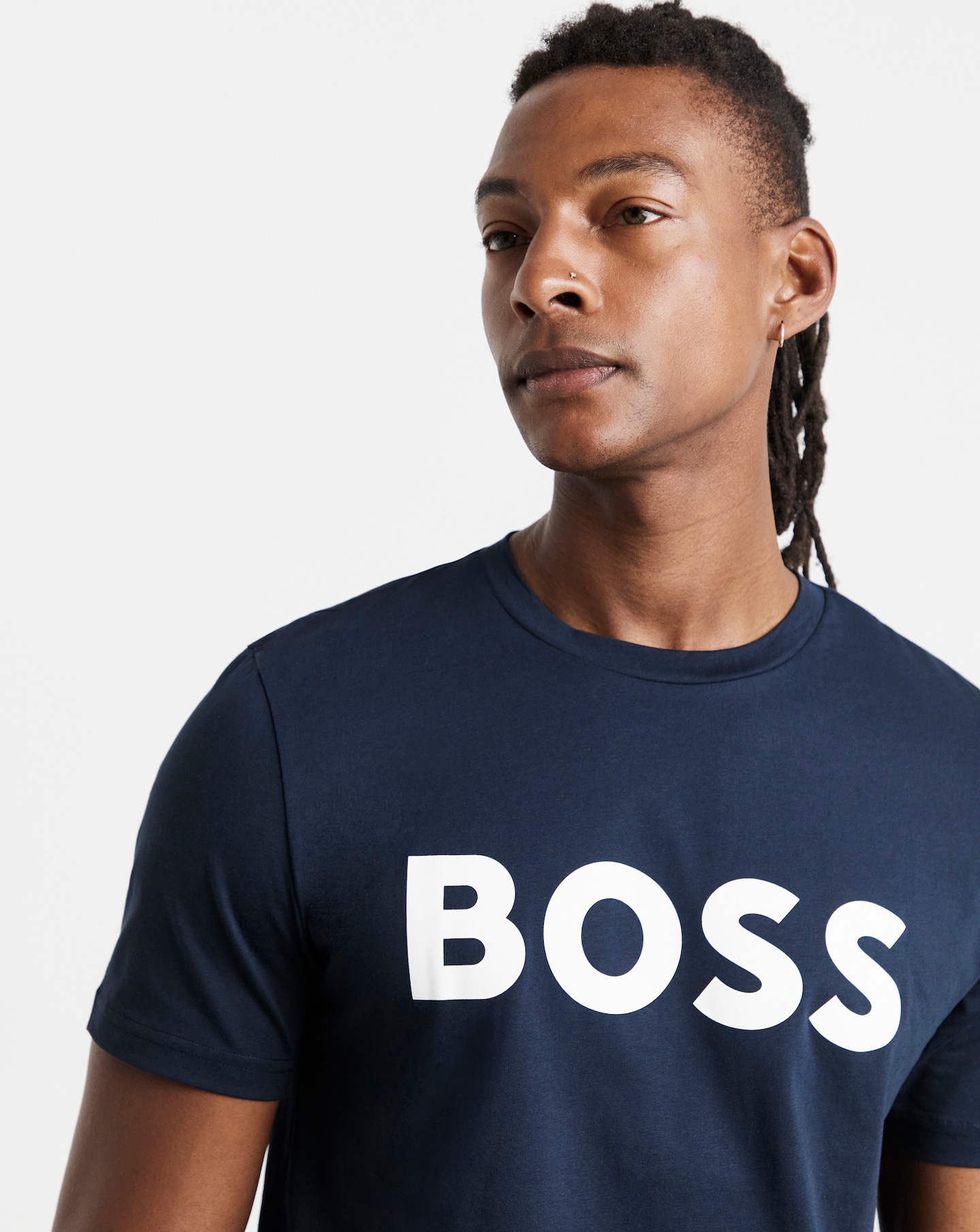 BOSS Large Logo T-Shirt - Navy
