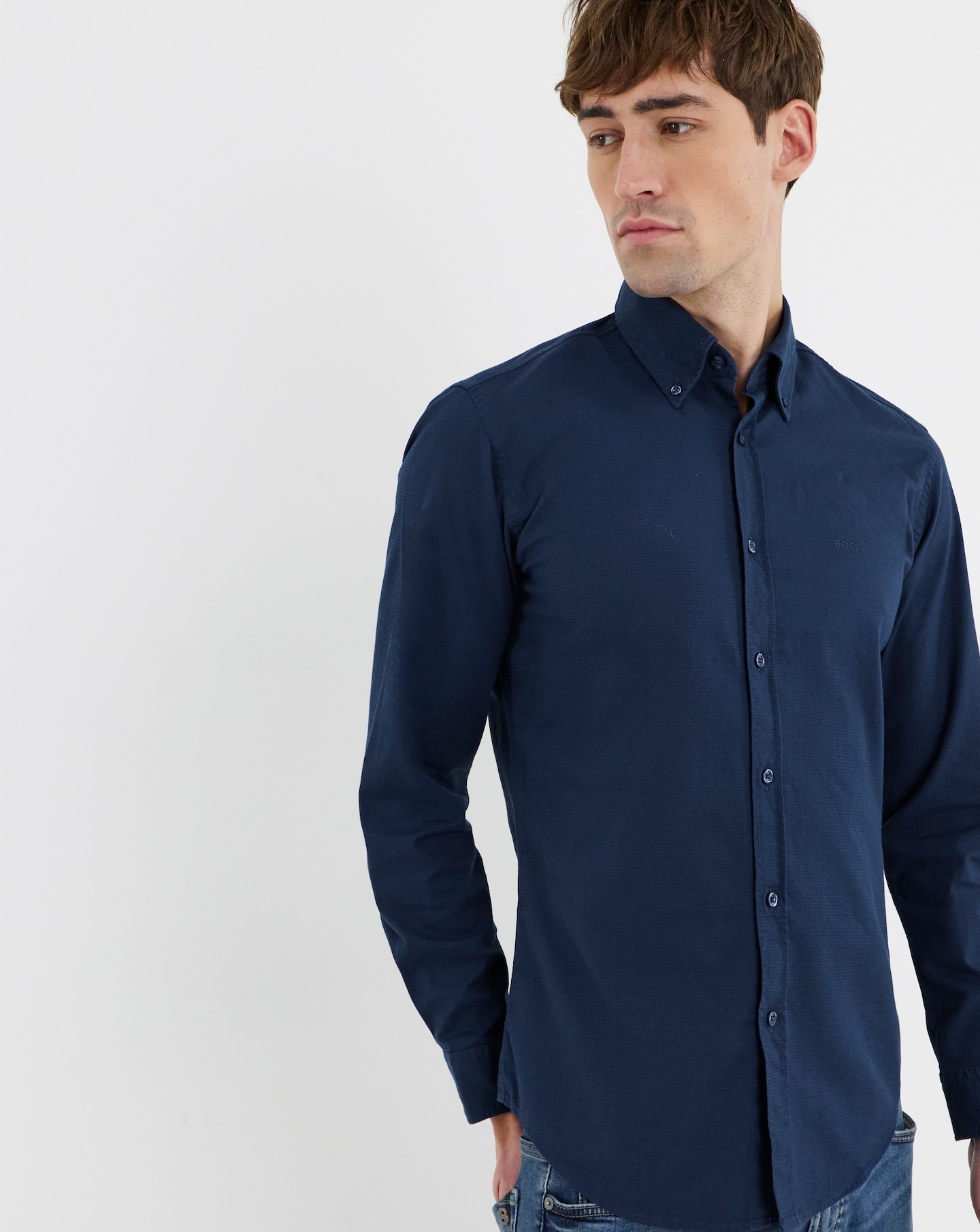 New In - BOSS Long Sleeve Classic Oxford - Navy