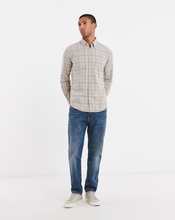BOSS Long Sleeve Check Shirt - Beige