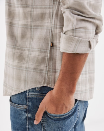 BOSS Long Sleeve Check Shirt - Beige