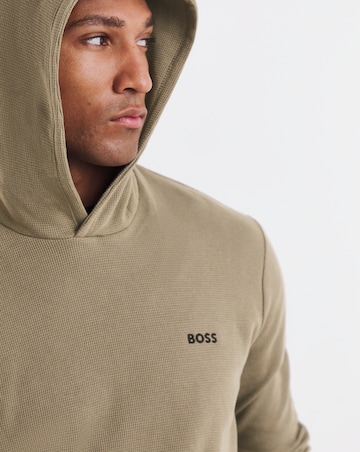 BOSS Long Sleeve Waffle Lounge Hoodie - Brown