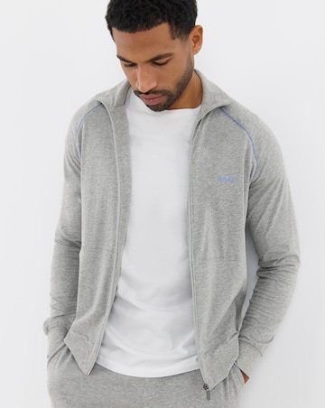 BOSS Mix And Match Zip Lounge Sweat - Grey Marl