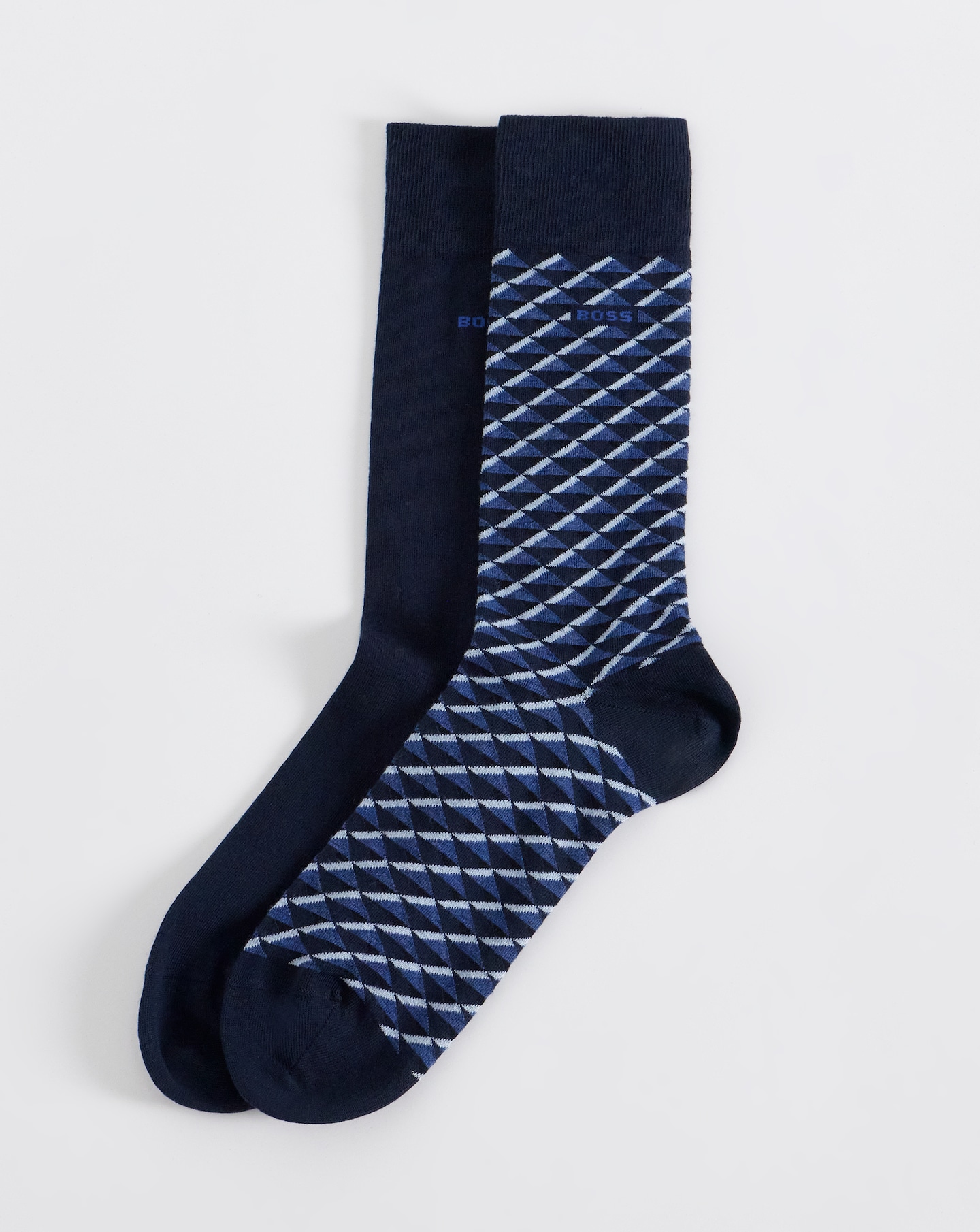 New In - BOSS 2 Pack Mini Pattern Socks- Navy