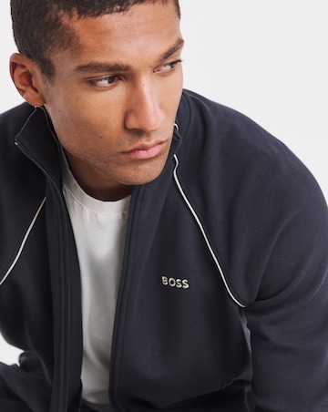 BOSS Zip Through Pique Tracksuit - Navy