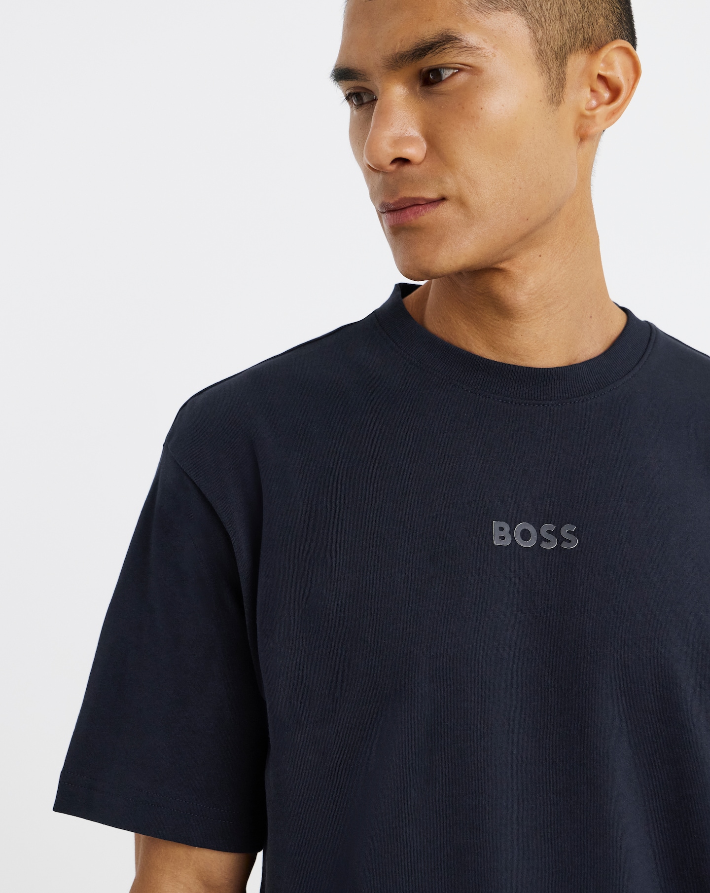New In - BOSS Centre Logo T-Shirt - Navy
