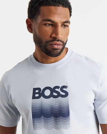 BOSS Short Sleeve Stack Logo T-Shirt - Light Grey