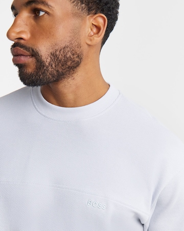 BOSS Short Sleeve Waffle Logo T-Shirt - Light Grey