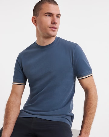BOSS Short Sleeve Tipped Arm T-Shirt - Blue