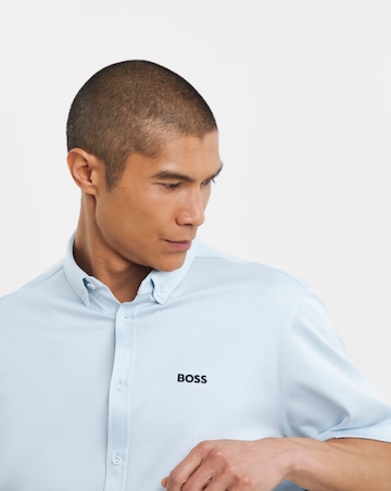 BOSS Short Sleeve Motion Stretch Shirt - Blue