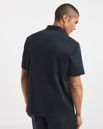BOSS Short Sleeve Motion Stretch Shirt - Navy