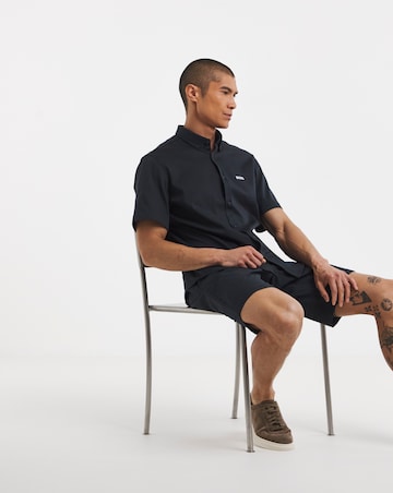 BOSS Short Sleeve Motion Stretch Shirt - Navy