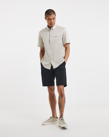 BOSS Short Sleeve Motion Stretch Shirt - Light Beige