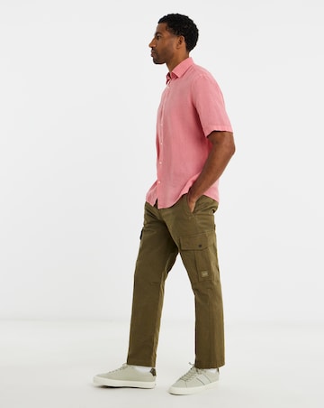 BOSS Short Sleeve Linen Shirt - Bright Pink