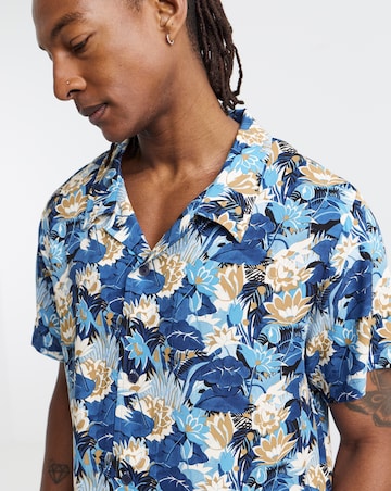 BOSS Printed Beach Shirt - Blue