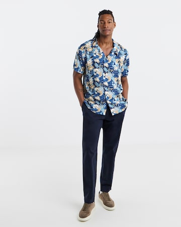BOSS Printed Beach Shirt - Blue