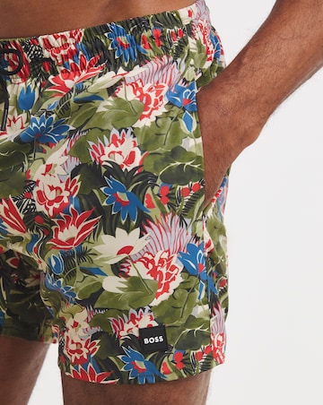 BOSS Piraha Printed Swimshort - Green