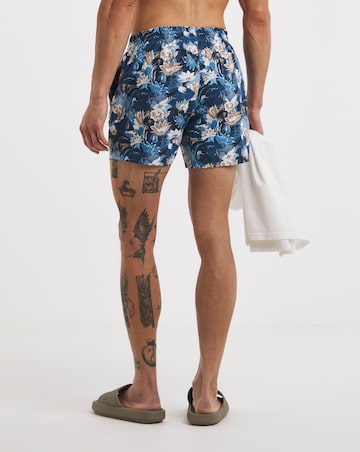 BOSS Piraha Printed Swimshort - Blue