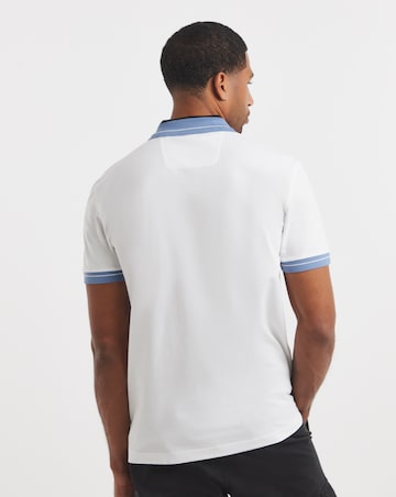 BOSS Short Sleeve Contrast Collar Polo - White