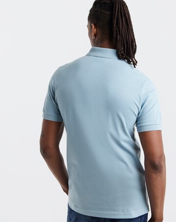 BOSS Short Sleeve Slim Fit Zip Neck Polo - Light Blue