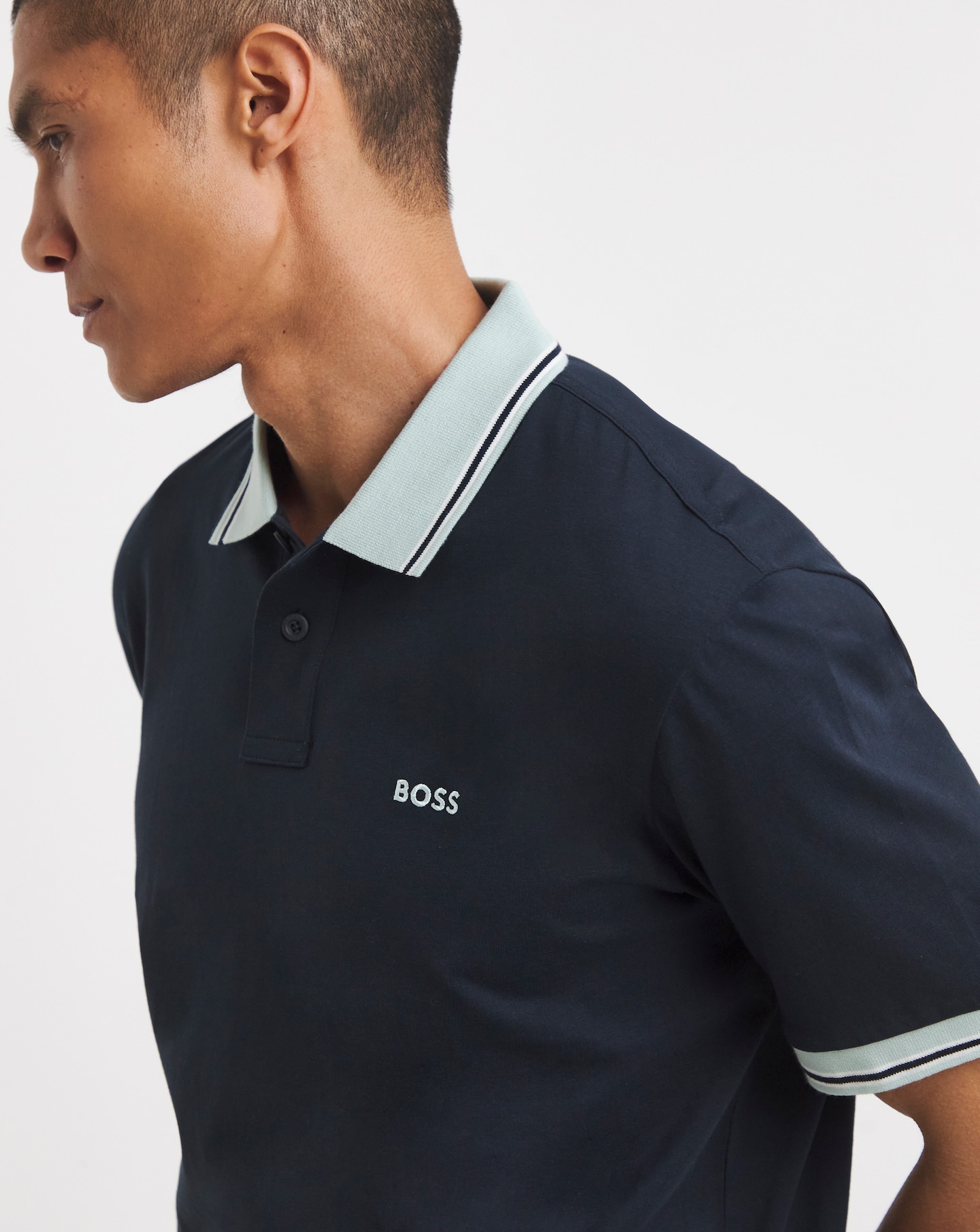 BOSS Tipped Polo - Navy
