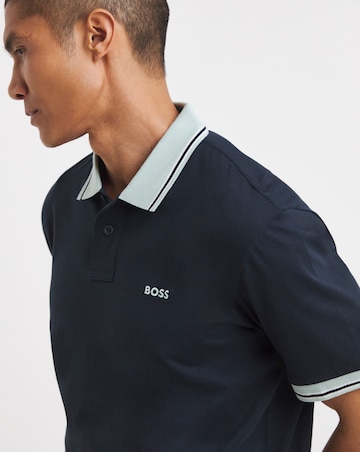BOSS Short Sleeve Tipped Polo - Navy