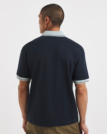 BOSS Short Sleeve Tipped Polo - Navy