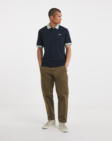 BOSS Short Sleeve Tipped Polo - Navy