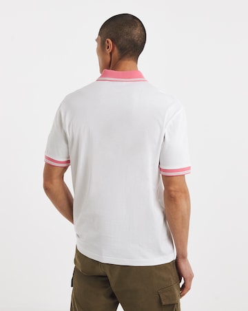 BOSS Short Sleeve Tipped Polo - White
