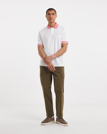 BOSS Short Sleeve Tipped Polo - White