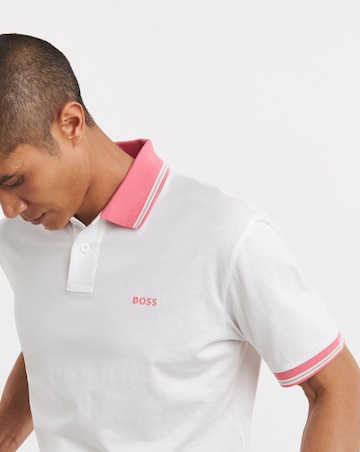 BOSS Short Sleeve Tipped Polo - White