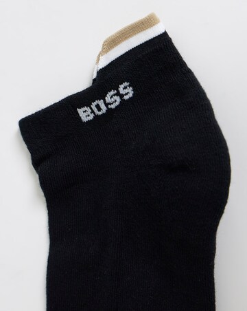 BOSS 2 Pack Iconic Trainer Socks - Black