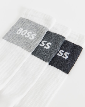 BOSS 3 Pack Logo Sport Socks - White