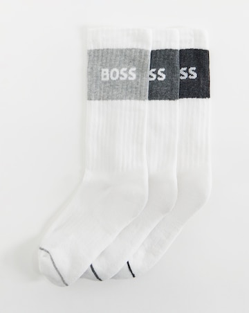 BOSS 3 Pack Logo Sport Socks - White