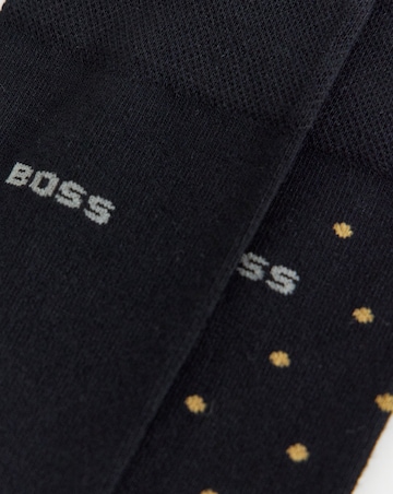 BOSS 2 Pack Mini Dot Bamboo Socks - Black