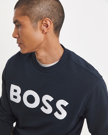 BOSS Classic Logo Crew Neck Sweat - Navy
