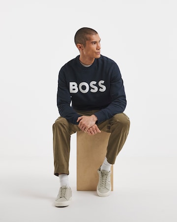 BOSS Classic Logo Crew Neck Sweat - Navy
