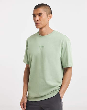 BOSS Short Sleeve Relax Fit Centre Logo T-Shirt - Sage