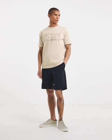 BOSS Short Sleeve Globe Graphic Logo T-Shirt - Light Beige