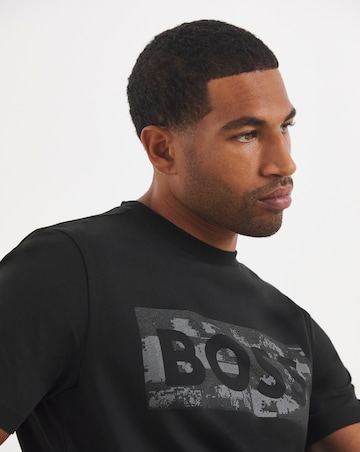 BOSS Short Sleeve Globe Graphic Logo T-Shirt - Black