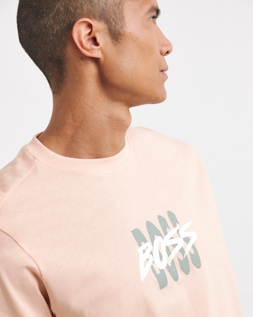 BOSS Short Sleeve Multi Logo T-Shirt - Pink