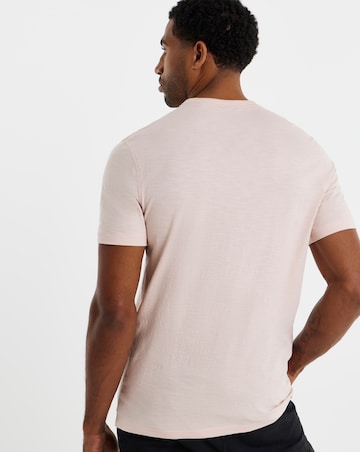 BOSS Short Sleeve Cotton Slub T-Shirt - Pink