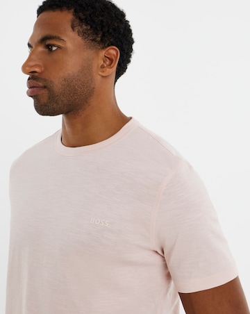 BOSS Short Sleeve Cotton Slub T-Shirt - Pink
