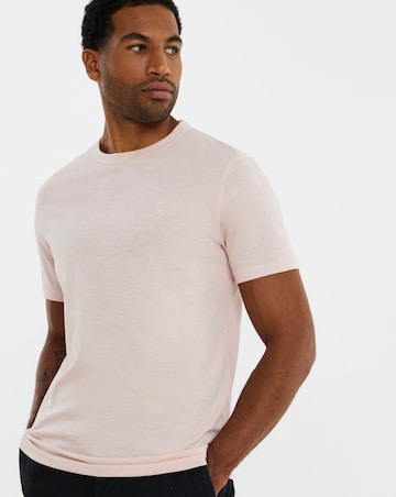 BOSS Short Sleeve Cotton Slub T-Shirt - Pink