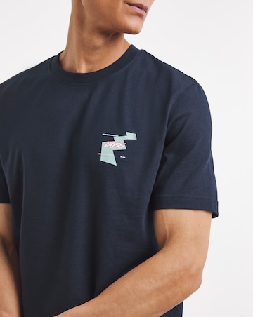 BOSS Short Sleeve Back Graphic T-Shirt - Navy